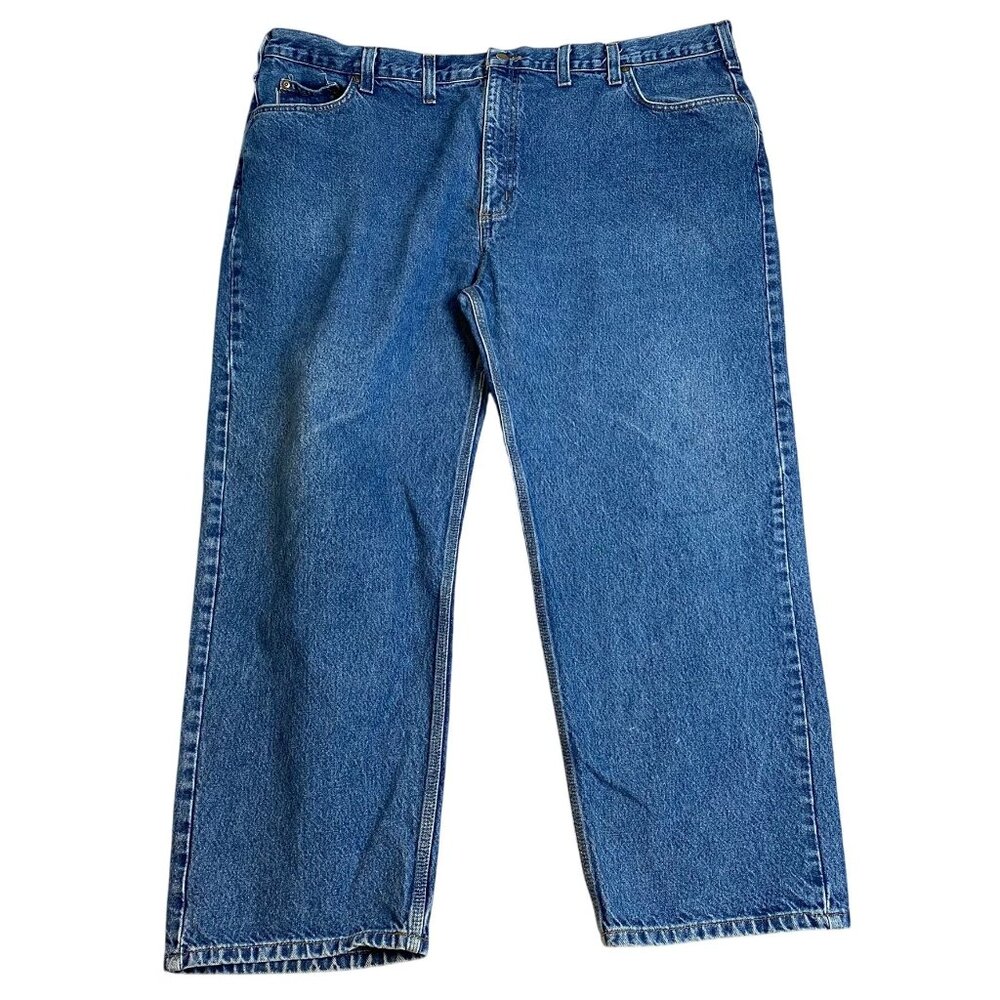 Carhartt Men's Jeans 50x30 Relaxed Fit Blue Denim 100% Cotton Durable Workwear